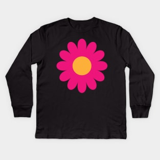 Pink Daisy Flower Kids Long Sleeve T-Shirt